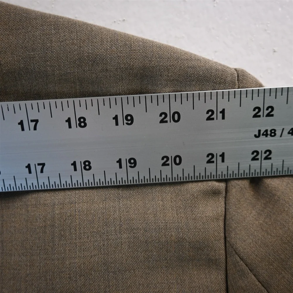 Vtg Stafford 48L Brown Gold Button‎ Hopsack Mens Blazer Suit Jacket Sport Coat